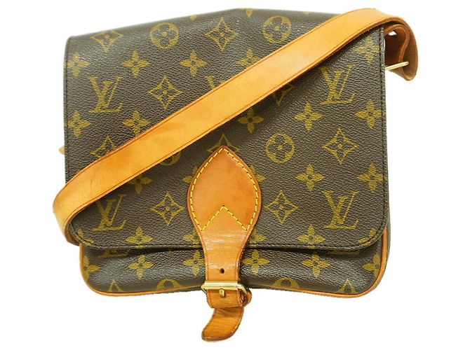 Borsa a tracolla Louis Vuitton Monogram Cartouchiere MM Marrone