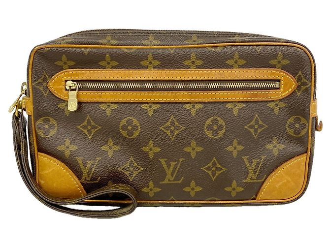Borsa a pochette Louis Vuitton Monogram Marly Dragonne GM Marrone