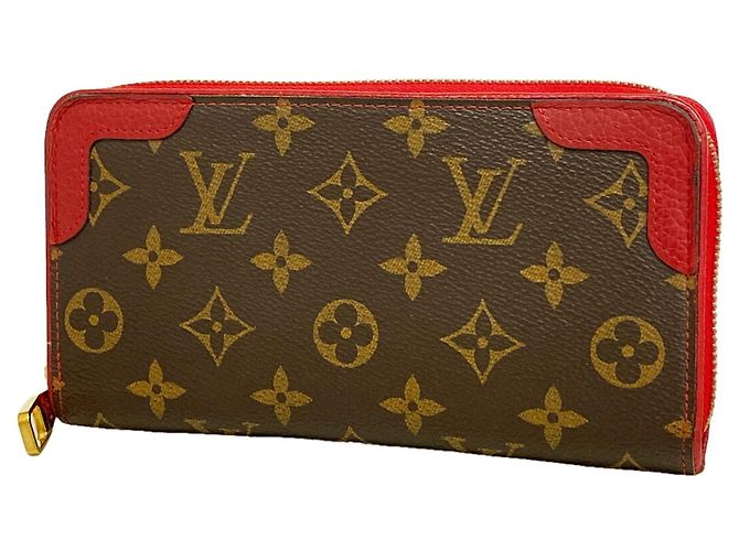 Louis Vuitton Monogram Zippy Wallet Retiro Brown Fuschia