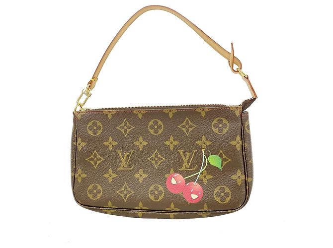 Louis Vuitton Monogram Cherry Pochette Accessoires Braun Rot