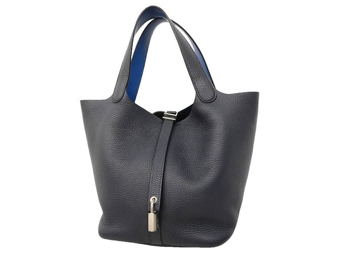 Hermès Borsa Hermes Picotin Lock MM Eclat Blu 