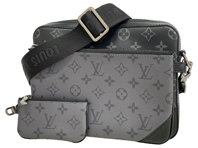 Borsa a tracolla Trio Monogram Eclipse Reverse Louis Vuitton Marrone Nero