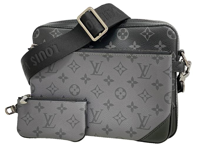 Sac à épaule Trio Monogram Eclipse Reverse Louis Vuitton Marron Noir