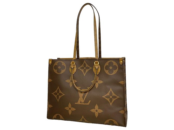 Borsa Tote Louis Vuitton Monogram Giant Reverse OnTheGo GM Marrone