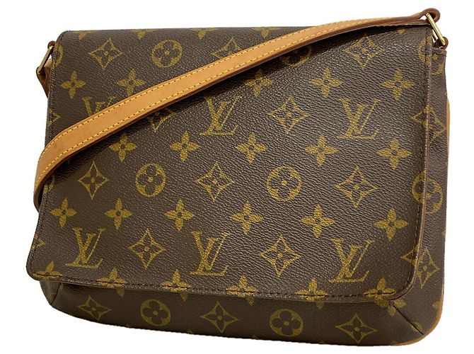 Borsa a tracolla Louis Vuitton Monogram Musette Tango con tracolla corta Marrone