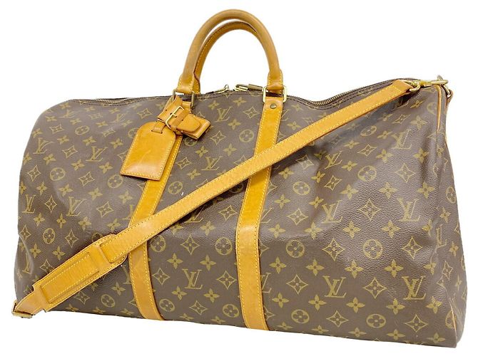 Louis Vuitton Boston Monogram Keepall Bandoulière 55 Marrone