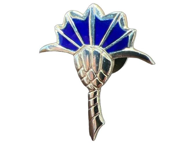 JOOP! Broche de flor em ouro e esmalte Azul Dourado
