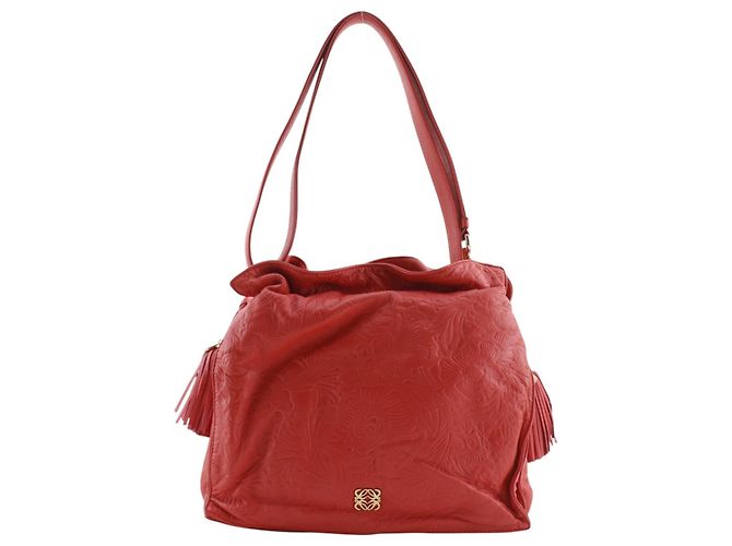 Loewe Flamenco Leather Medium Rosso