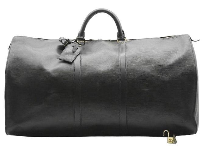 Borsa da viaggio Louis Vuitton Keepall 60 in pelle Epi Nero