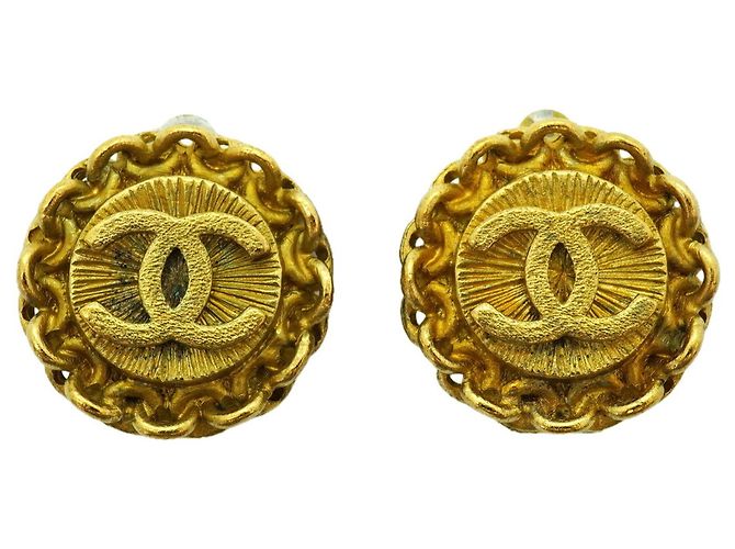 Boucles d'oreilles clips Chanel plaquées or Doré