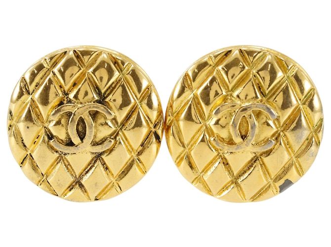 Orecchini Chanel Coco Mark Matelasse D'oro