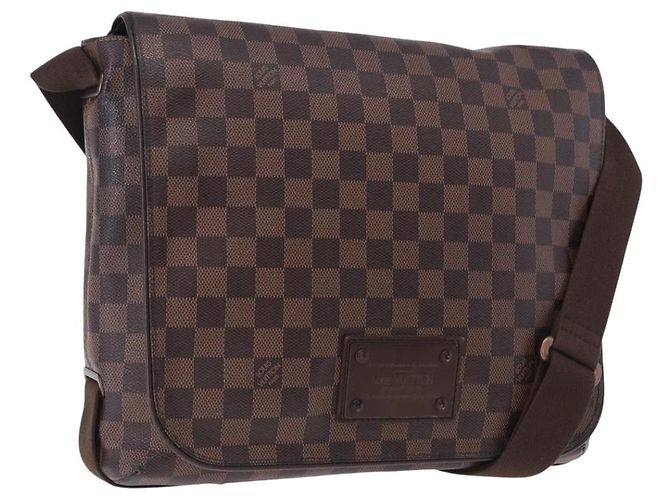 LOUIS VUITTON Borsa a Spalla Brooklyn MM Damier Ebene N51211 LV Auth ka5659