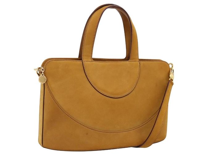 Bulgari Sac à main BVLGARI en daim 2 en 1 marron ton or Auth BA14955