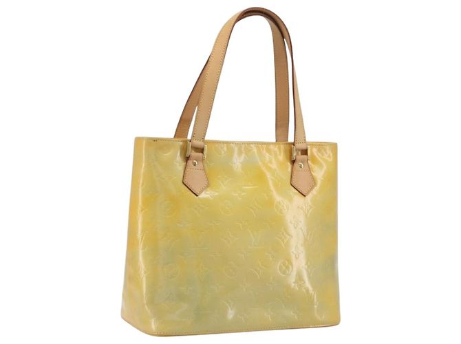 LOUIS VUITTON Monogram Vernis Houston Hand Bag Gris M91053 LV Auth 195071