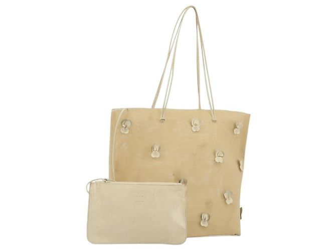Tote Sac cabas PRADA en maille Beige Auth bs36710