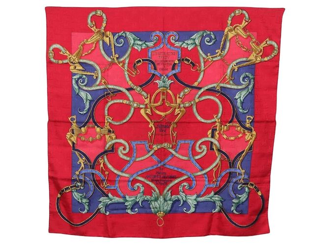 Hermès HERMES Carre90 Seidentuch Rot Auth 195639