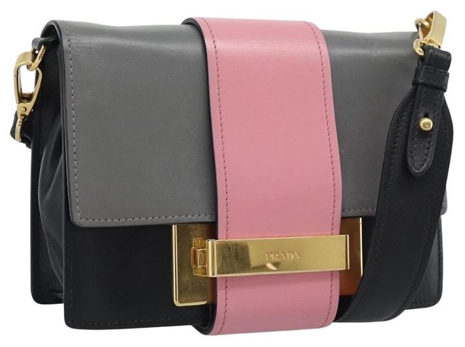 PRADA Shoulder Bag Leather Multicolor Gold Tone Auth 196091A Multiple colors