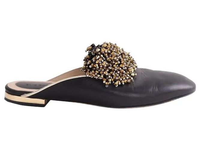 Mules Elie Saab in pelle nera Nero