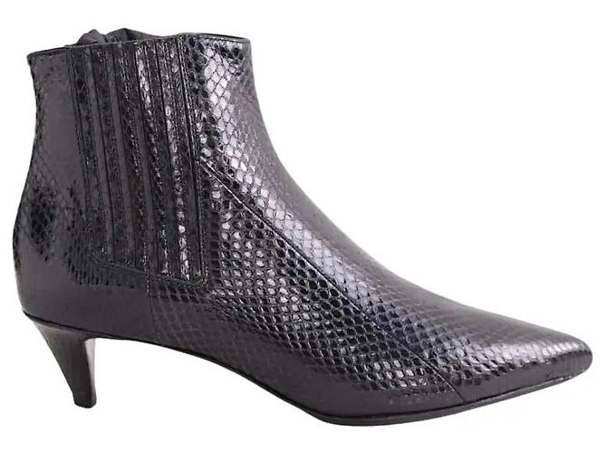 Botines Céline de cuero negro