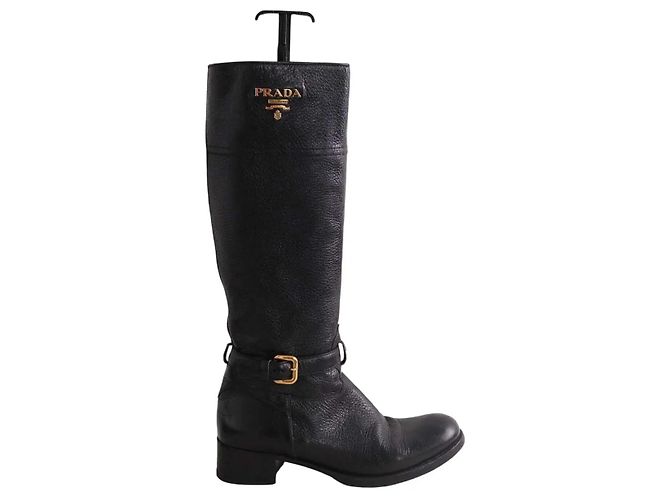 Prada Black Leather Boots