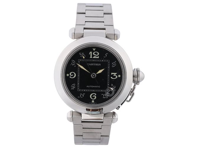 Reloj de pulsera Cartier Pasha C Automatic, ref. W31043M7, esfera negra Negro