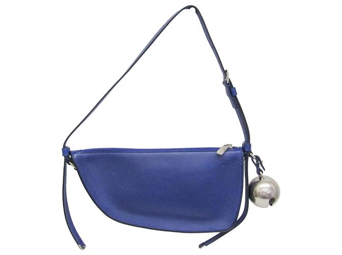 Burberry Shield Sling Leather Mini Blu
