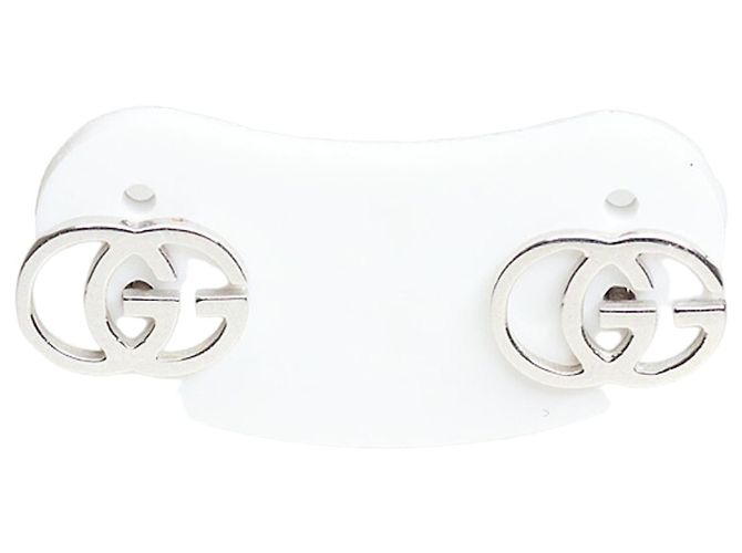 Pendientes de botón Gucci GG Running en oro blanco Dorado
