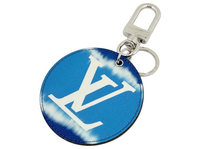 Louis Vuitton Blue Leather Keyring