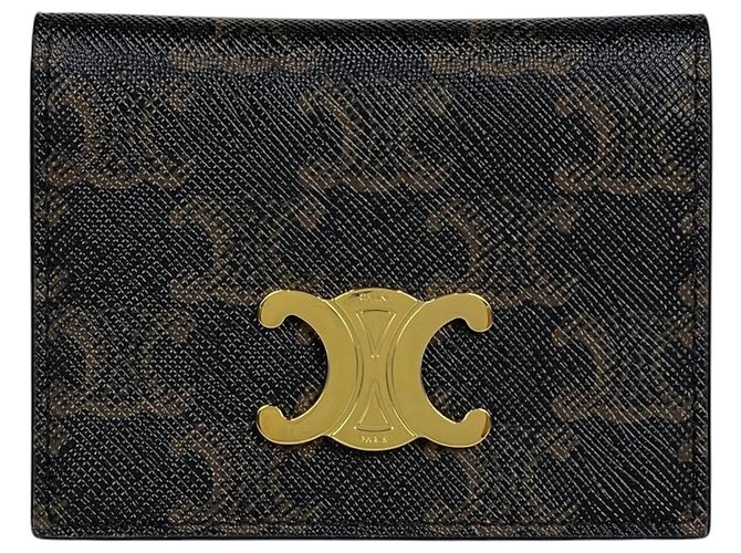 Céline Celine Kartenetui aus braunem beschichtetem Canvas