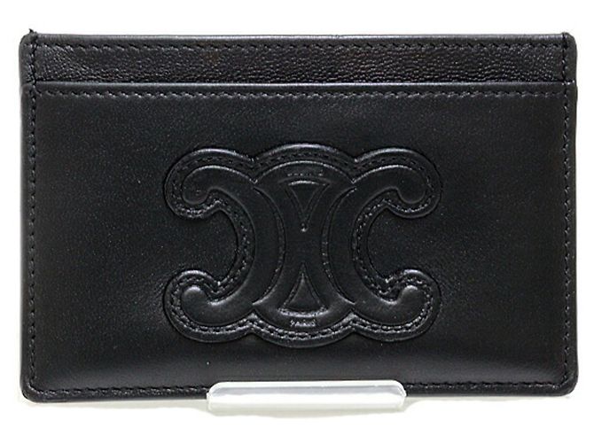 Céline Celine Cuir Triomphe Black Kartenetui Schwarz