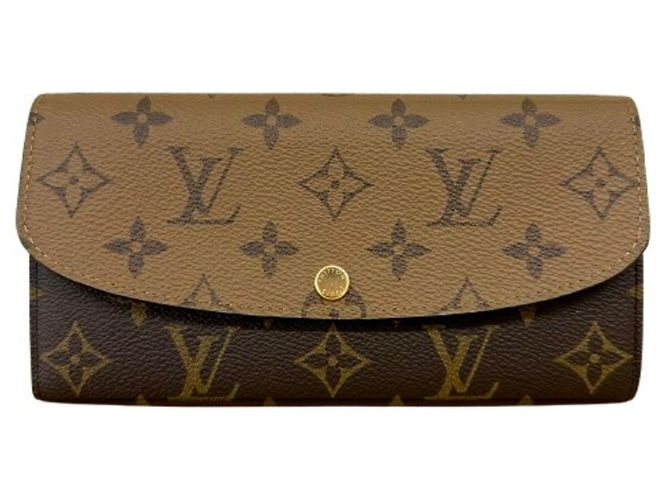 Louis Vuitton Monogram Reverse Portefeuille Emilie Long Wallet Brown