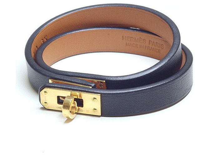 Hermès Pulseira de Berloques Hermes Kelly Mini Charm Preto