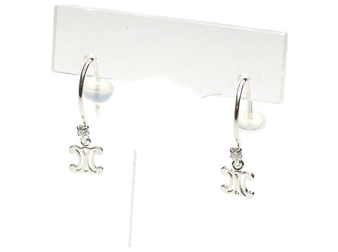 Céline Celine Macadam Diamond White Gold Hängeohrringe Golden