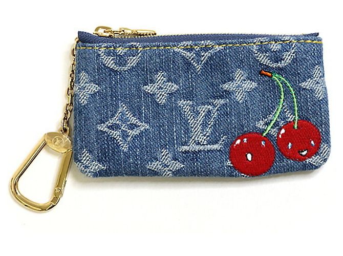 Portamonete Louis Vuitton Monogram Denim Blu