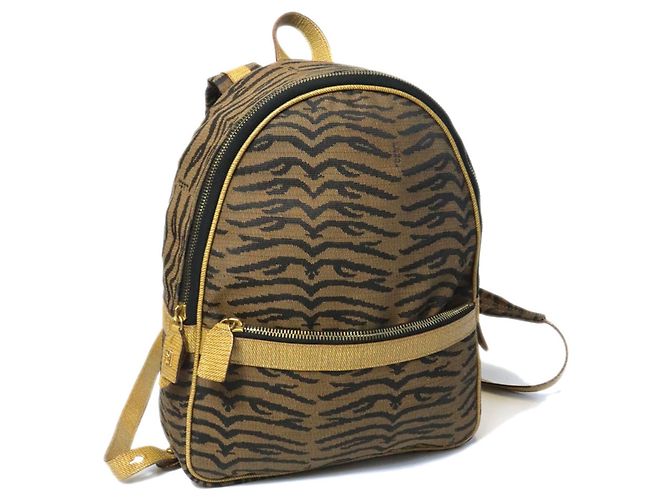 Fendi Brown Canvas Backpack