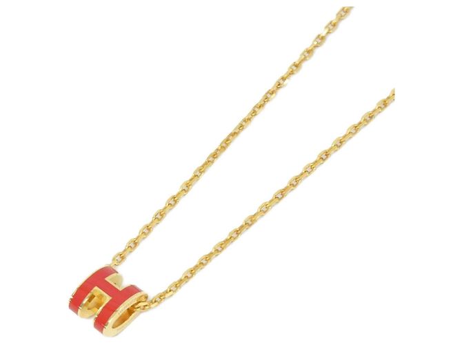 Hermès Collar Hermes Pop H MINI Roja Dorado