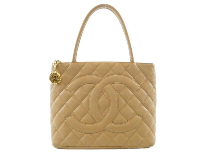 Bolsa Chanel 1804 Bege em couro de bezerro grão
