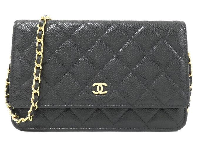 Chanel Timeless Classic Chain Wallet AP0250 Nero Bordò