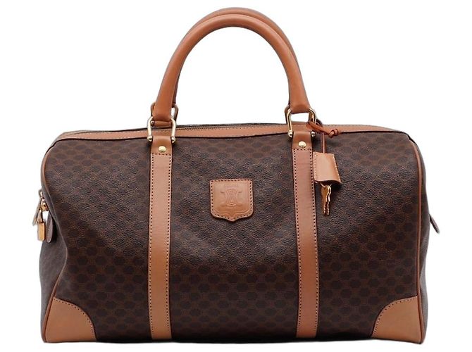 Céline Bolsa Boston Celine Monogram Marrom Monograma
