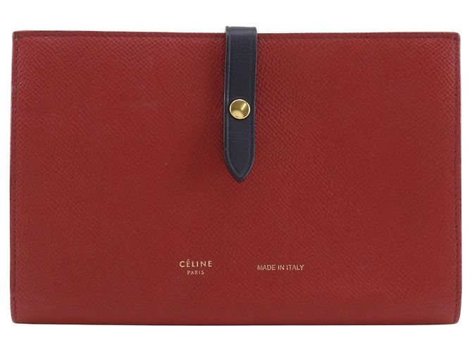 Céline Celine Large Strap Multifunction Long Wallet Red