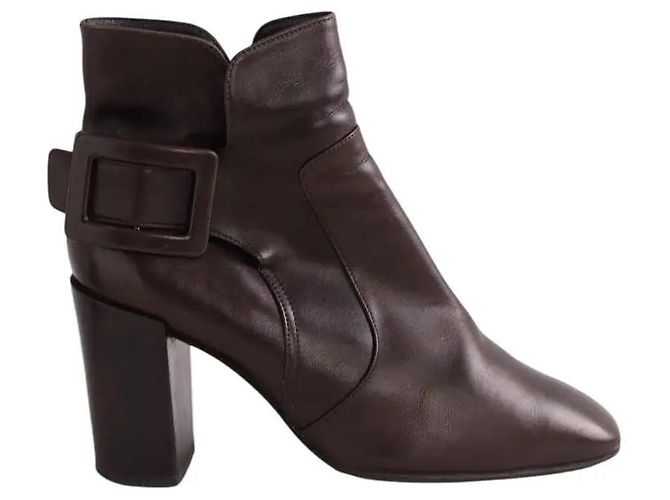 Roger Vivier Botas marrones con hebilla Castaño