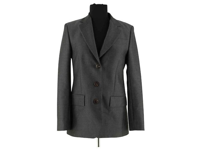 Tory Burch Blazer aus Wolle anthrazit Anthrazitgrau