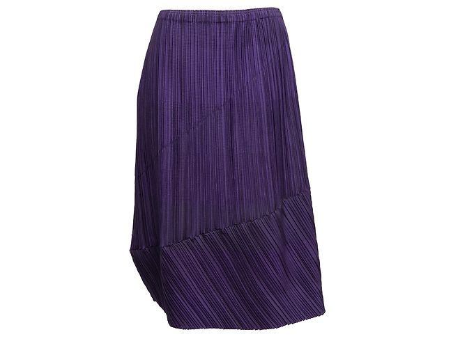 Lila Issey Miyake Wollmischung Plisseerock, Designergröße 2