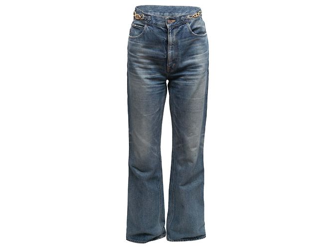 Céline Medium Wash Celine Hardware-Embellished Jeans Size US 29 Golden
