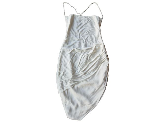 Jacquemus Saudade Kleid aus cremeweißer Seide