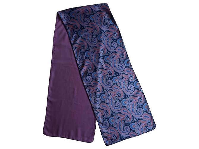Sciarpa in seta Paisley Etro Rosa Blu Porpora Blu scuro 