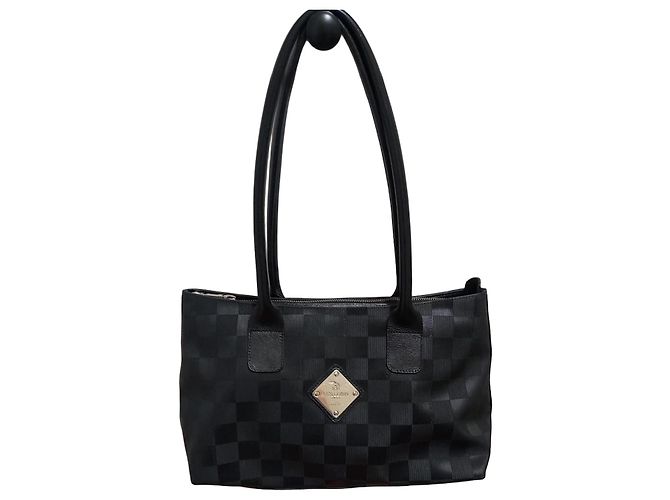 Autre Marque Borsa Mollerus in pelle nera a scacchi Nero