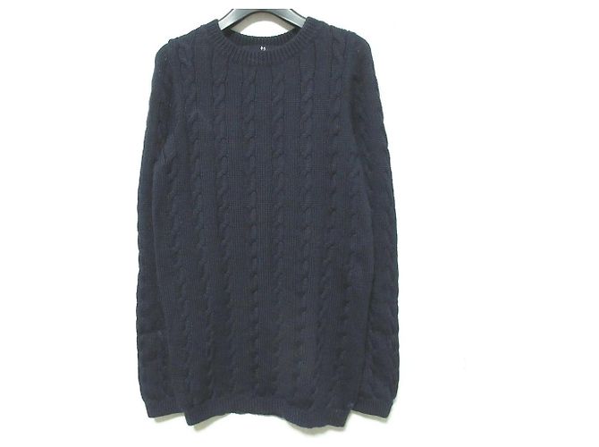 Autre Marque 45R Wollpullover mit Zopfmuster Blau