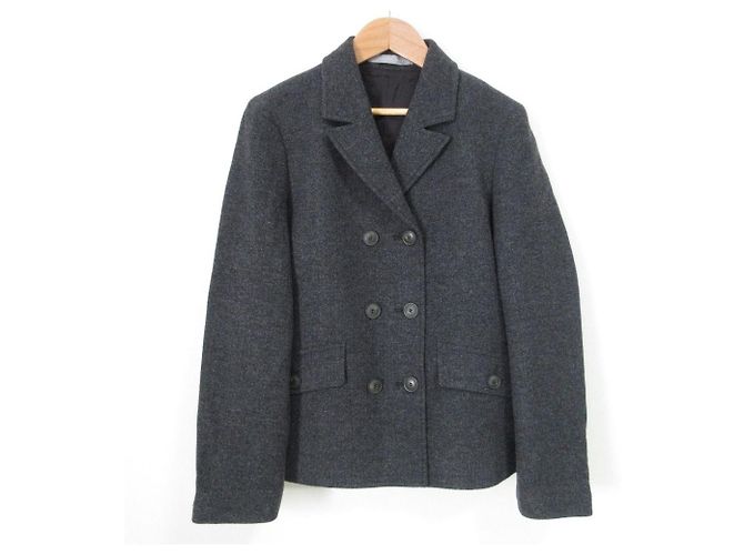theory luxe BRITISH HERRINGBONE BLAIRE Jacket Brown Dark grey
