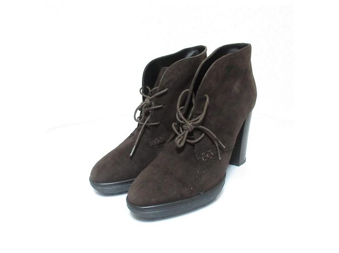 Stivaletti corti Tod's Gommini in camoscio Marrone